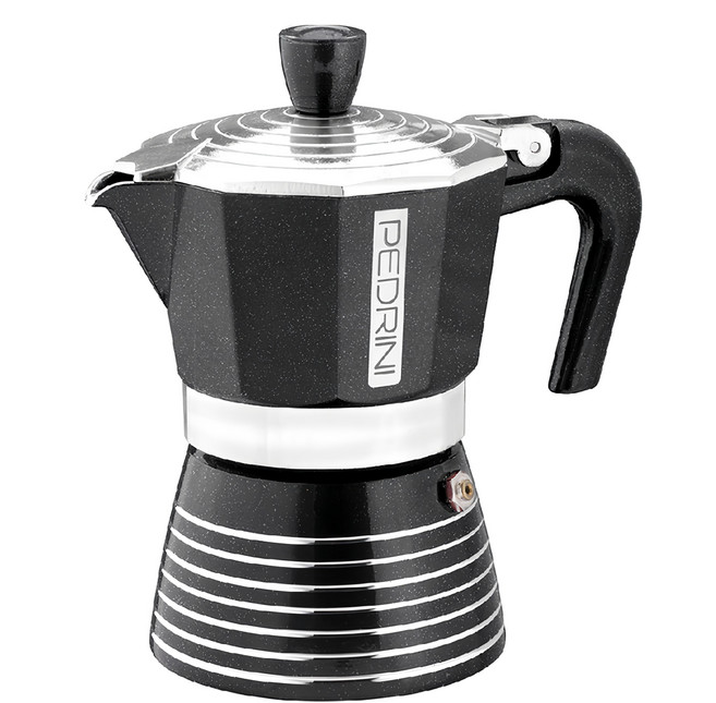 PEDRINI Infinity 義式摩卡壺 3杯, 黑色, 1個