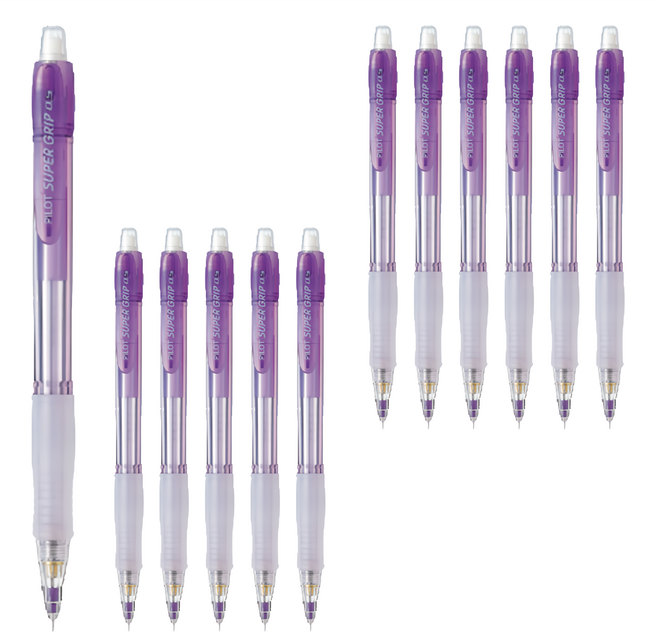 PILOT 百樂 透明自動鉛筆 H-185N-V-2BTW 紫色, 0.5mm, 12支