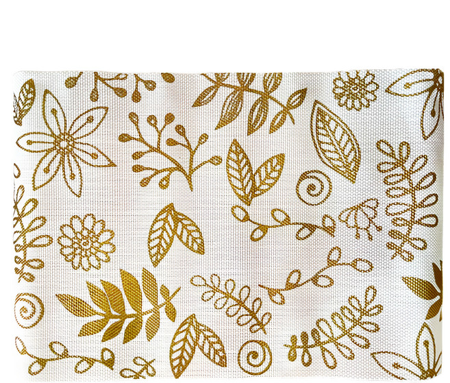 HIKARI 日光生活 簡約印象 PVC編織餐墊 S316-2 44 x 29cm 餐桌防護墊, 花 米色, 1個