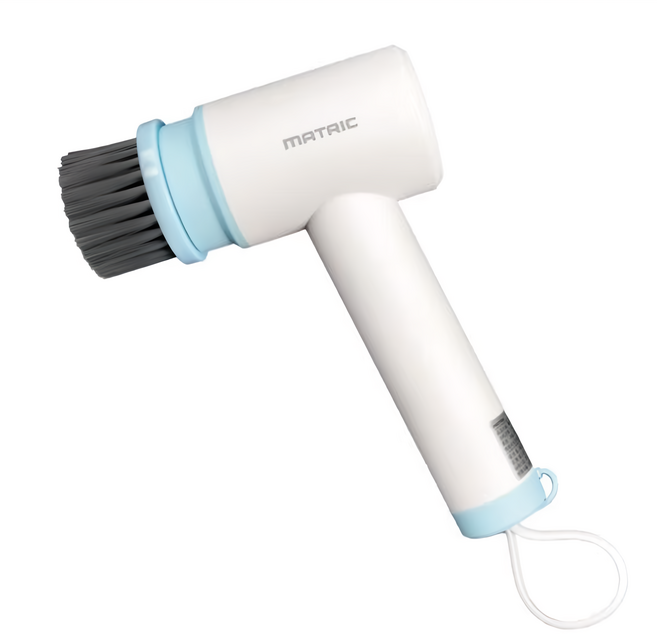 MATRIC 松木家電 電動清潔刷 多配刷頭 IPX7防水 超輕300g 持久續航3小時, 白色, 1個