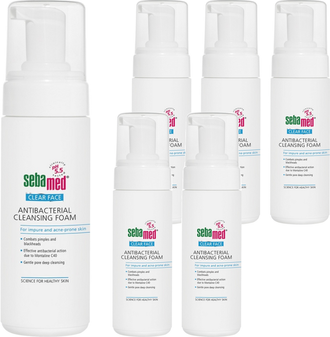 sebamed 施巴 痘淨潔面慕斯, 150ml, 6瓶