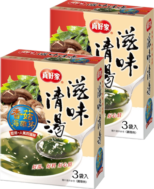 真好家 香菇海帶嫩芽湯 3包, 26.7g, 2盒