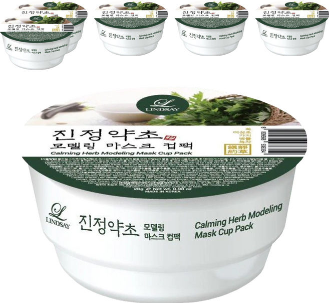 韓國 LINDSAY 台灣公司貨 杯裝軟膜粉 鎮靜藥草 28g, 1入, 6個