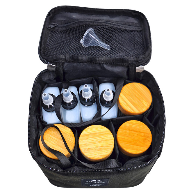 ShineTrip 山趣 野餐調味罐套組, 黑色, 1組