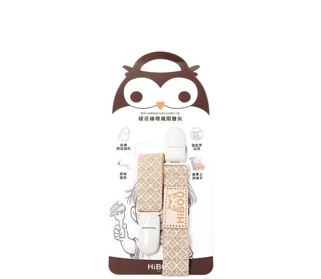 HiBOU 喜福 緹花織帶 雙頭萬用夾 日本專利扣 單手操作, 芥子, 1個