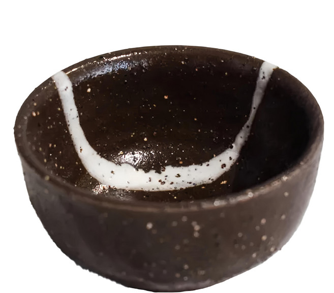 佐和陶瓷 伽羅白線珍味缽 - 日本製 8cm寬 3.7cm高 100mL容量, 1個, 白線