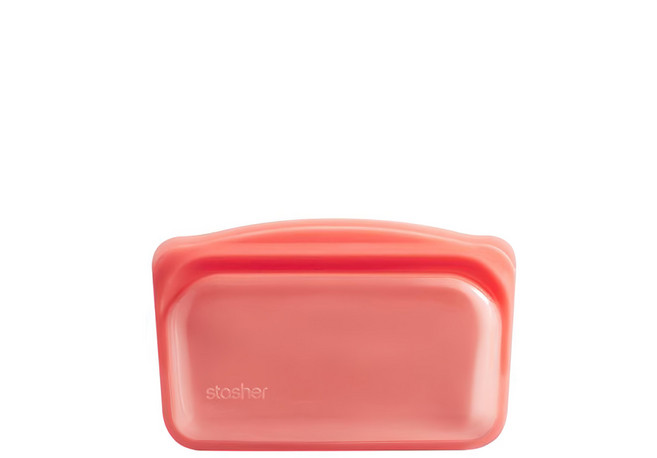 stasher 長形矽膠密封袋 紅色, 1個, 1入