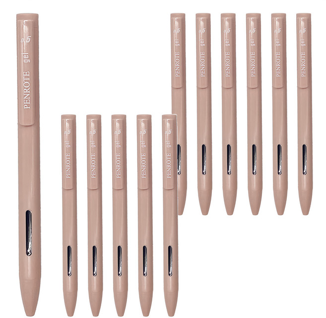 PENROTE 筆樂 大地系中性筆 藍墨, 奶咖色, 12支