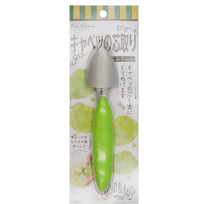 KAI 貝印 House 蔬菜挖芯器附蓋, 綠色 + 銀色, 1個