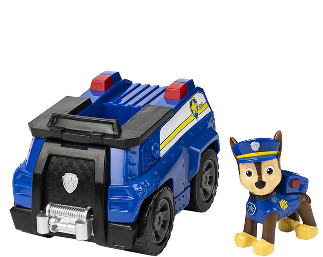 nickelodeon 汪汪隊立大功 救援車標配系列 含可動輪子, 警車 + 阿奇 深藍色, 1組