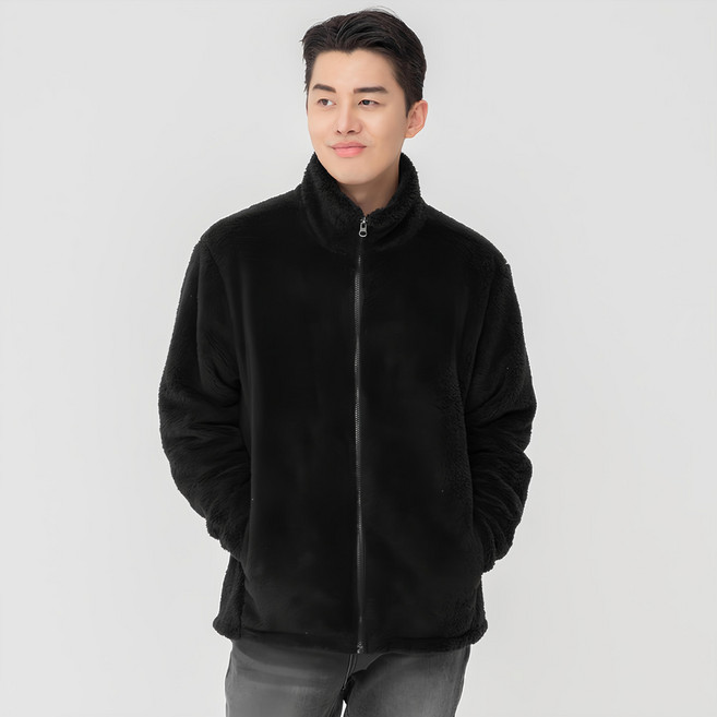 CARET 男士刷毛假領夾克 黑色 越南產 100%滌綸