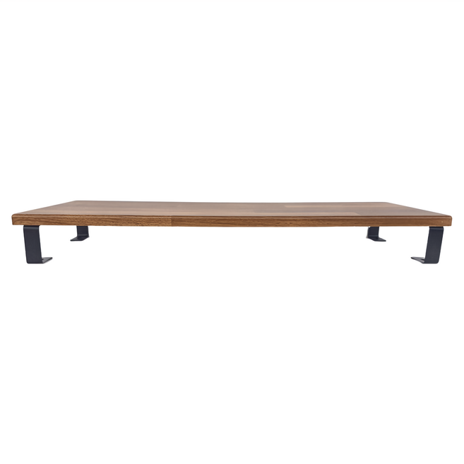 HOPMA 合馬家具 E-5601PTK 工藝金屬底座螢幕增高架 580 x 200 x 69mm 2kg, 拼版柚木, 1個