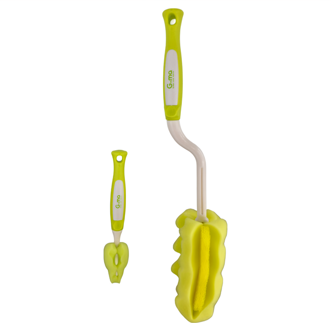 Gnma 抗菌旋轉奶瓶刷組, 綠色, 1組