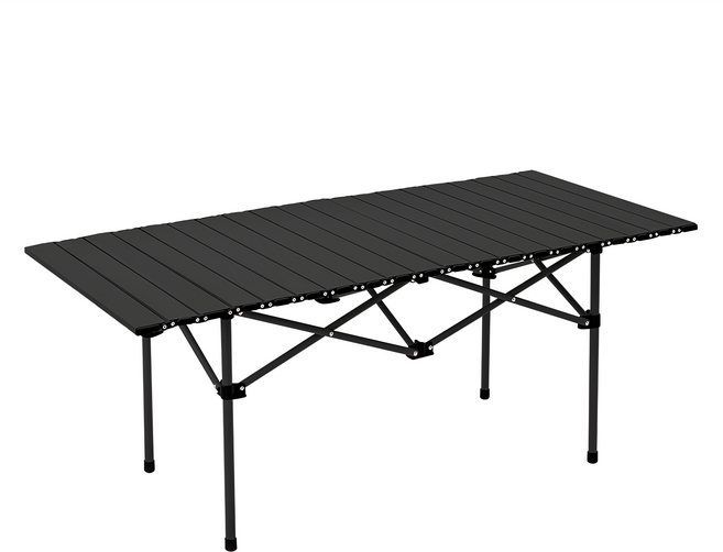 MP OUTDOOR 蛋捲折疊桌, 黑色