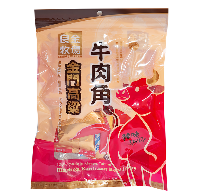 良金牧場 金門高粱 辣味牛肉角, 165g, 1包