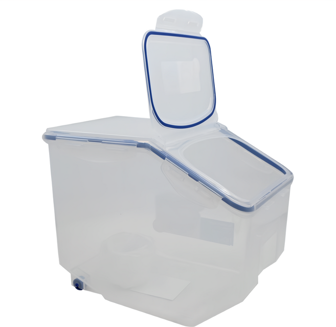 LocknLock 樂扣樂扣 PP材質保鮮盒組 米箱12L +量杯 10kg, 透明, 1組