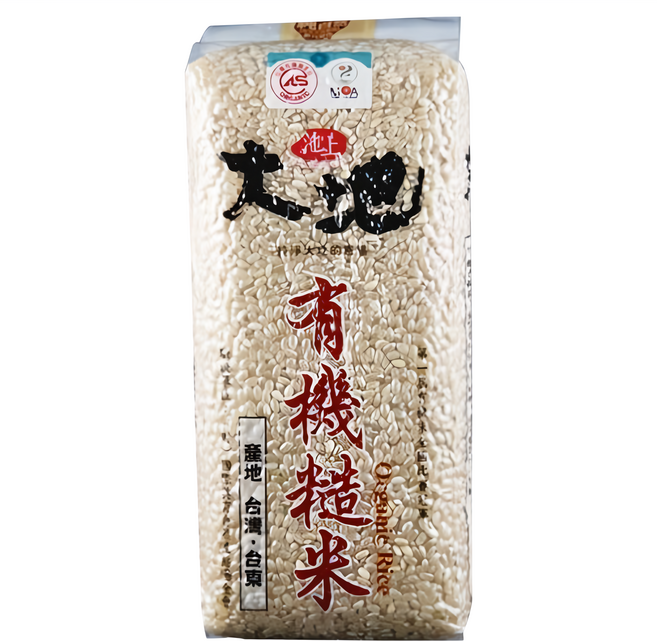 池上多力米 池上大地 有機糙米, 1.5kg, 1包