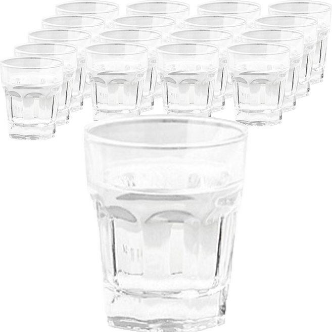 JINGLASS 八角燒酒杯 50毫升 玻璃杯, 透明, 18個