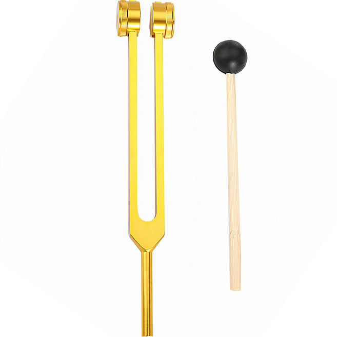 上手家居 低頻音叉 64Hz 金色 (附擊錘 + 收納袋 + 板手) 音樂輔助工具, 1組