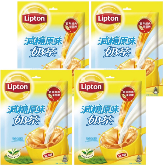 Lipton 立頓 減糖原味奶茶, 17g, 20包, 4袋