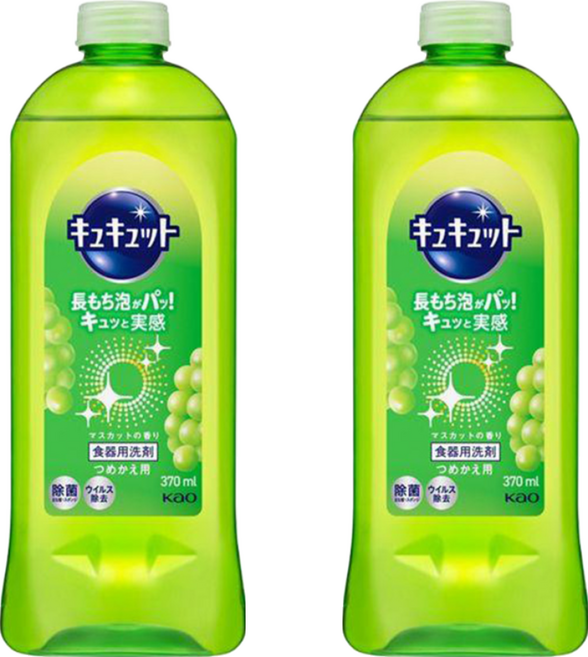 Kao 花王 Cucute 珂珂透 餐具洗碗精補充瓶 麝香葡萄, 370ml, 2瓶