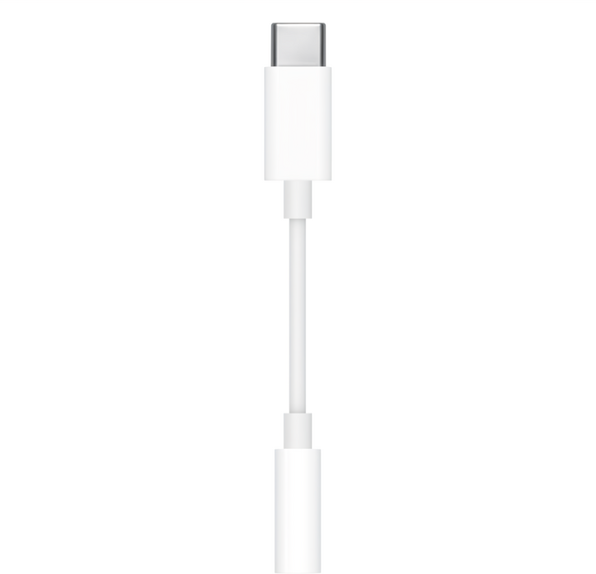 Apple 台灣公司貨 USB-C對3.5mm耳機插孔轉接器 MW2Q3FE/A, 3.5mm, 白色, 1條