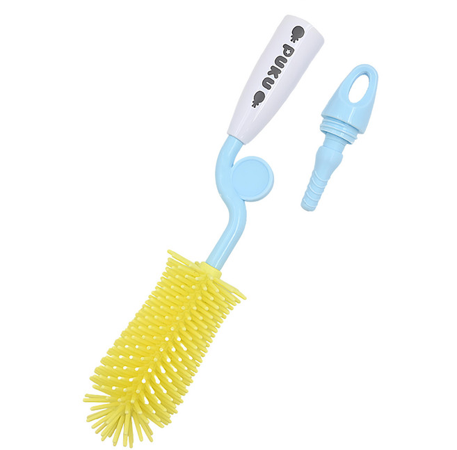 PUKU 藍色企鵝 轉轉Q矽膠奶瓶刷套裝 360°全方位清潔, 1組