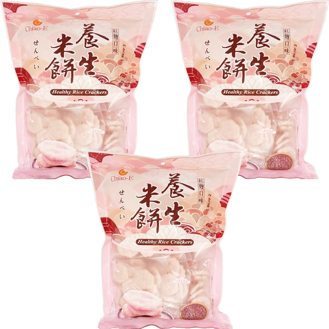 Chiao-E 巧益 養生米餅 紅麴口味 全素, 96g, 3包