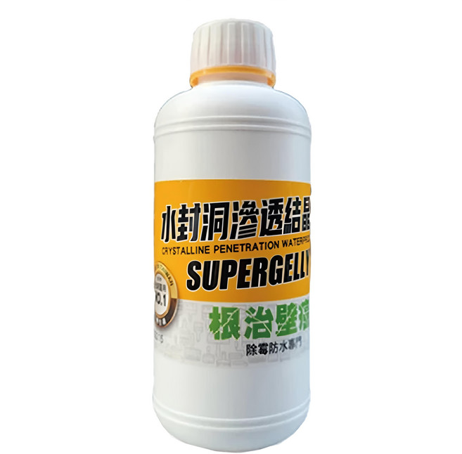 SUPERGELLY 速補利 水封洞根治壁癌防水滲透結晶補強液 牆壁/壁面除黴/防潮/無毒 台灣製造 贈可調式噴嘴頭 500ml, 1罐