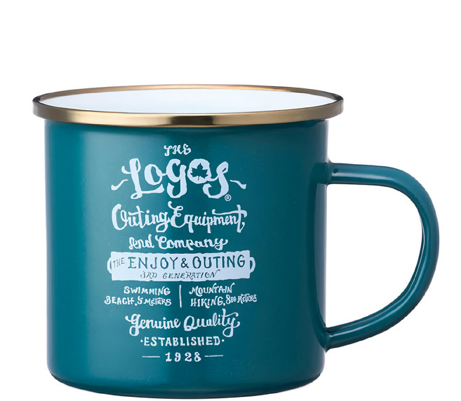 LOGOS 經典琺瑯杯 復古藍 360ml, 1個