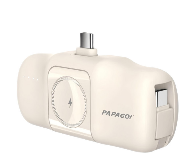 PAPAGO 隨行膠囊行動電源 Type-C + Type-C, PBF-17, 奶茶色