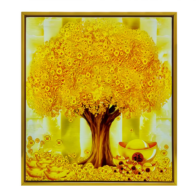 財神小舖 開運風水畫 黃金發財樹 象徵財富不斷生長