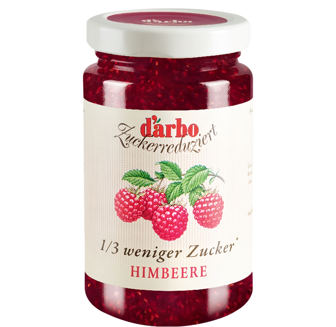 d'arbo 德寶 80%果肉減糖覆盆莓果醬, 250g, 1罐