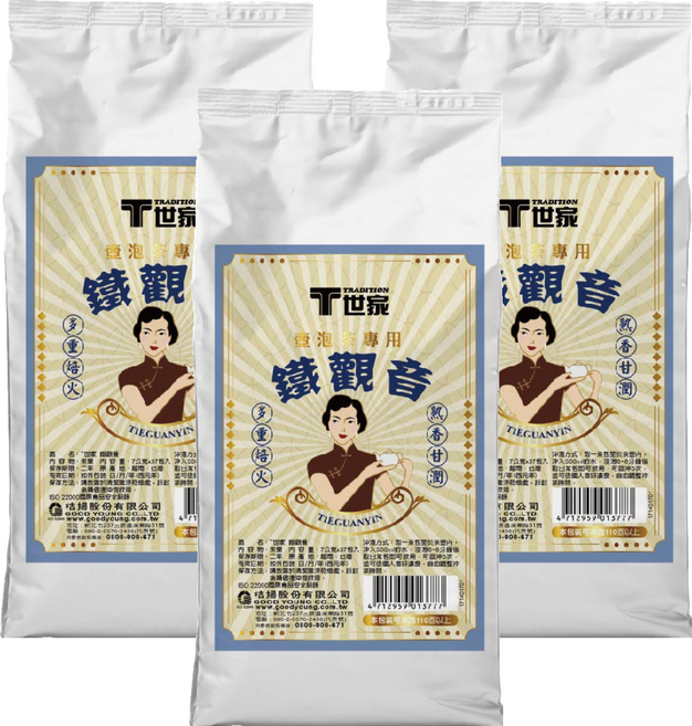 T世家 壺泡免濾大茶包 鐵觀音茶 多重焙火 熟香甘潤 冷熱皆可泡, 7g, 37包, 3袋