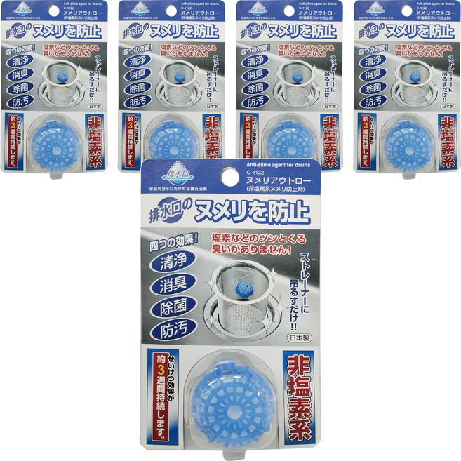不動化學 排水孔用消臭除菌清潔錠, 15g, 5個
