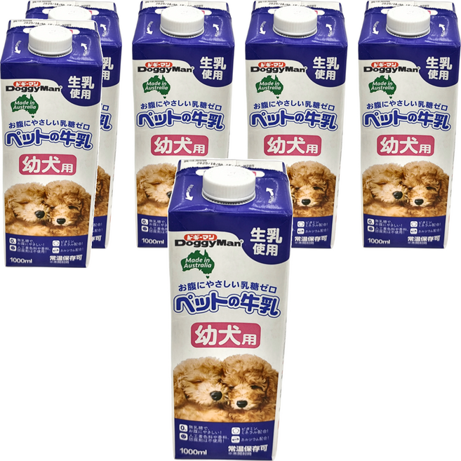 DoggyMan 多格漫 澳洲犬用牛奶 幼犬用, 6瓶, 1000ml, 牛奶