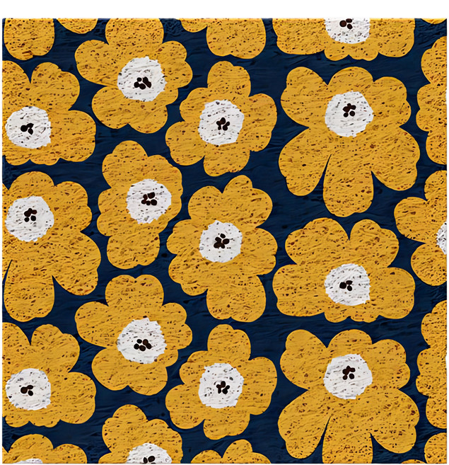 好物良品 森林系列 大尺寸可剪裁玄關大門絲圈刮泥墊 120 x 120cm, 黃色花語, 1個
