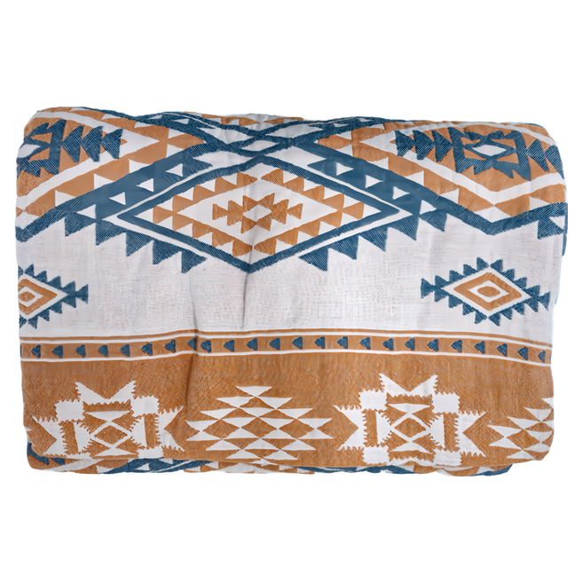 Well Life 悅生活 波西米亞風全棉十層紗AB款空氣被, 波西米亞藍