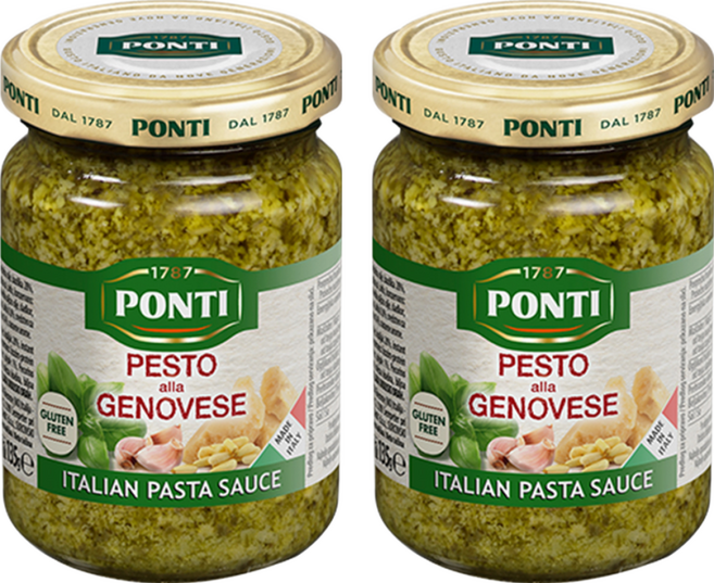 PONTI 熱那亞風味青醬 義大利麵醬, 135g, 2罐
