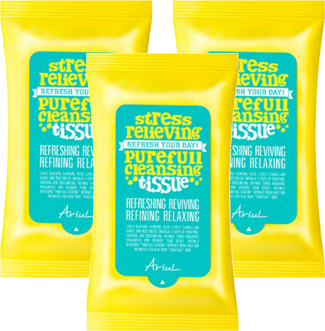 AriuL 艾藜兒 官方直營 淨膚保濕卸妝潔顏濕巾 攜帶包, 15張, 3包