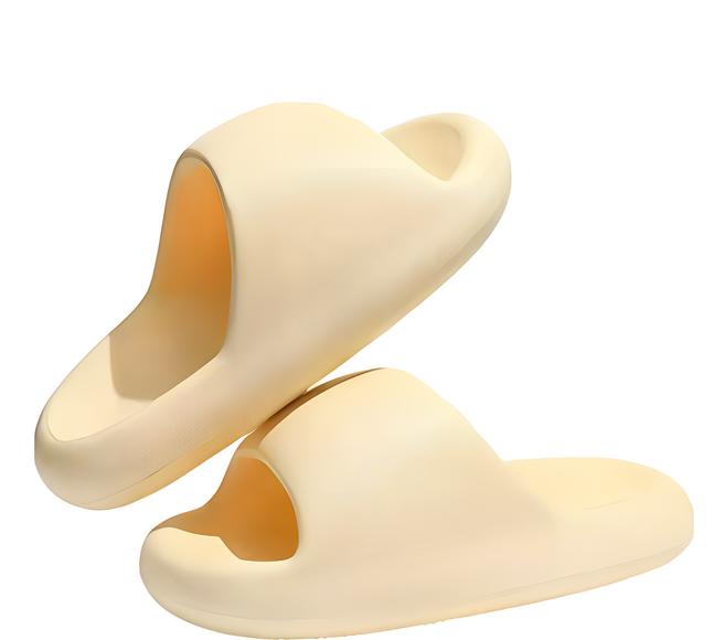 bebehome 元氣滿滿小胖饅頭 氣墊拖鞋 EVA材質, 36~37, 奶油黃