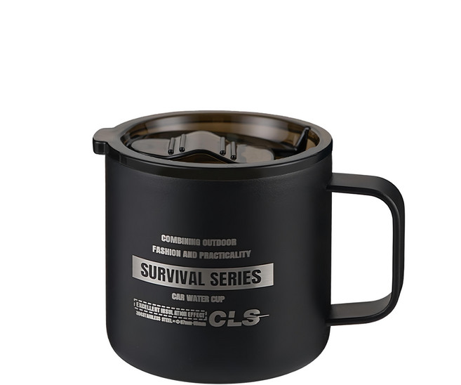 CLS 附杯蓋不鏽鋼雙層保溫杯 G200-B 350ml, 黑色, 1個