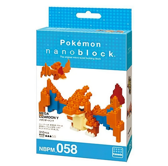 nanoblock 河田積木 迷你積木 NBPM-058, 1個, 超級噴火龍 橘色