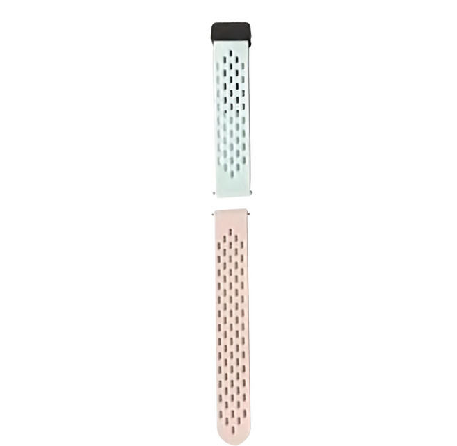 Apollo Life 阿波羅 快拆式拼色洞洞矽膠磁吸可調錶帶, 寶石綠 + 粉砂色, 1個