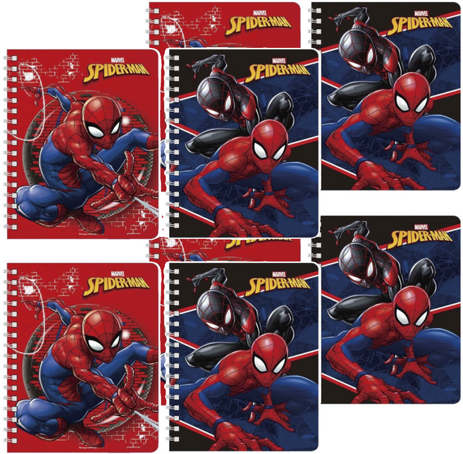 MARVEL 漫威 SPIDER-MAN 蜘蛛人 50K PP線圈筆記, 紅色, 8本