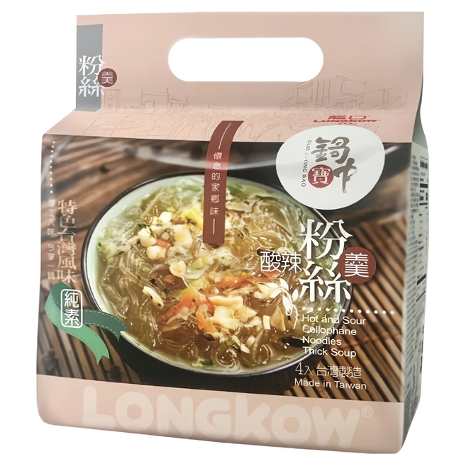 龍口 鍋中寶酸辣粉絲羹 73.1g, 4包