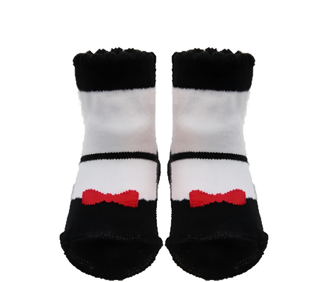 D&G KIDS 蝴蝶結仿鞋造型寶寶襪 D375 0~2歲 12雙