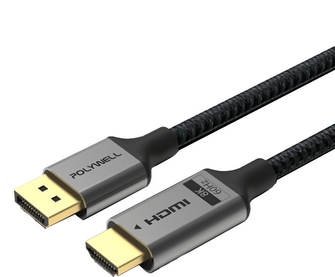 POLYWELL 寶利威爾 DP轉HDMI 8K60Hz 影音傳輸線, PW15-W46-M430, 1條