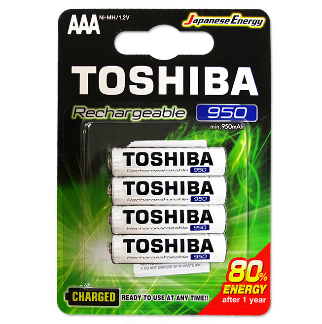TOSHIBA 東芝 4號充電電池 TNH-03GAE, 1組, 4個