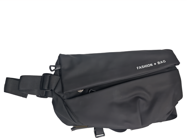 男士機能升級款磁扣快拆側背包, 黑色